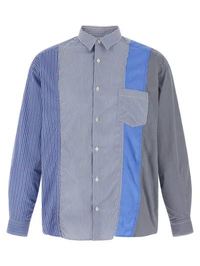 Comme Des Garçons Homme Deux Patchwork Shirt In Gray