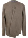 Comme Des Garçons Homme Deux Asymmetric Sweater In Brown