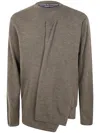 Comme Des Garçons Homme Deux Asymmetric Sweater In Brown