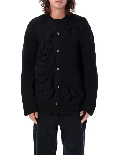 Comme Des Garçons Homme Deux Comme Des Garçons Homme Plus Braid Detailed Buttoned Cardigan In Black