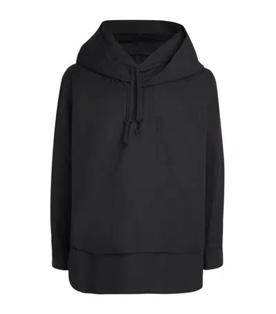 Comme Des Garçons Homme Deux Comme Des Garçons Homme Plus Cotton Layered Hoodie In Black