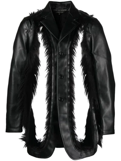 Comme Des Garçons Homme Deux Comme Des Garçons Homme Plus Cut-out Detail Single-breasted Jacket In Black