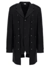 Comme Des Garçons Homme Deux Comme Des Garçons Homme Plus Double Layer Blazer Coat In Black
