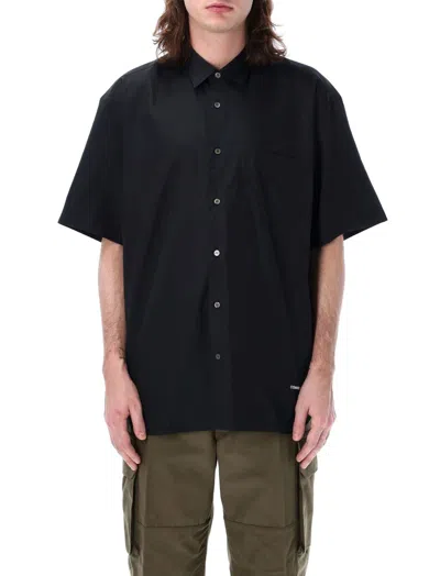 Comme Des Garçons Homme Deux Comme Des Garçons Homme Drop Shoulder Poplin Bowling Shirt In Black