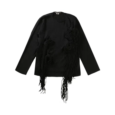 Pre-owned Comme Des Garçons Homme Deux Comme Des Garçons Homme Plus Fringe Decoration Sweater 'black' | Men's Size L