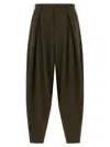 Comme Des Garçons Homme Deux Herringbone Pleated Trousers In Green