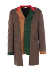 Comme Des Garçons Homme Deux Deconstructed Button Jacket In Brown