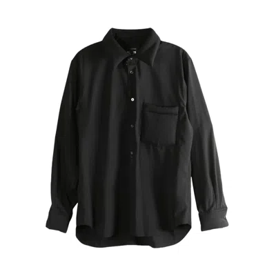 Pre-owned Comme Des Garçons Homme Deux Comme Des Garçons Homme Plus Long-sleeve Polo Shirt  'black' | Men's Size M