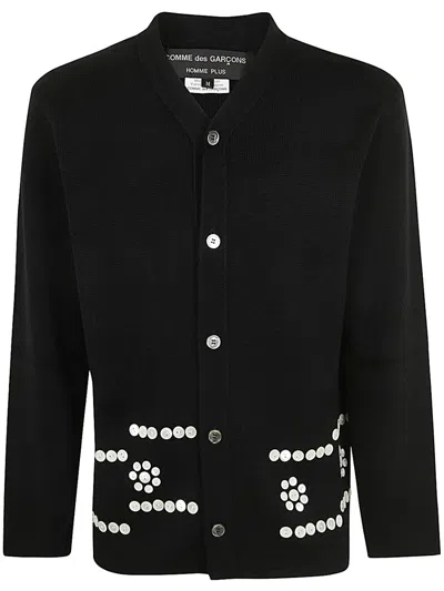 Comme Des Garçons Homme Deux Mens Black Pearl-button Regular-fit Longline Knitted Cardigan