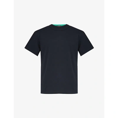 Comme Des Garçons Homme Deux Comme Des Garcons Homme Plus Mens Black Green Layered Short-sleeved Woven T-shirt