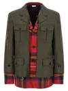 Comme Des Garçons Homme Deux Layered Wool Military Jacket In Multi
