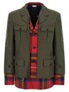 Comme Des Garçons Homme Deux Layered Wool Military Jacket In Multi