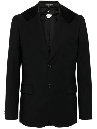 Comme Des Garçons Homme Deux Single-breasted Wool Blazer In Black