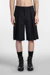Comme Des Garçons Homme Deux Shorts In Black Wool In Black