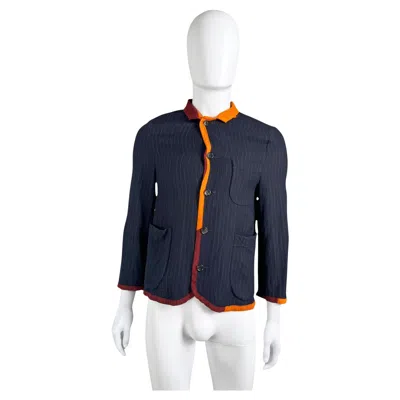 Pre-owned Comme Des Garçons Homme Deux Comme Des Garçons Homme Plus S/s 2001 Striped Multicolor Blazer In Black
