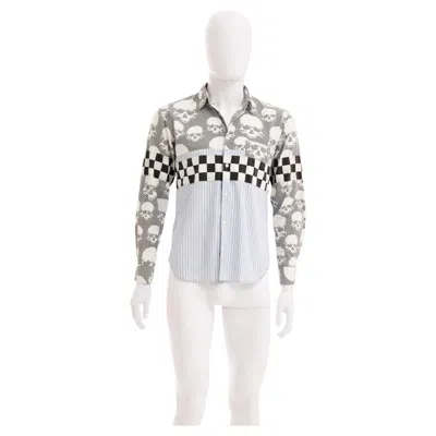 Pre-owned Comme Des Garçons Homme Deux Comme Des Garcons Homme Plus S/s 2011 Skull Checkered Button Up Shirt In Gray