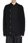 Comme Des Garçons Homme Deux Black Worsted Wool Half Cardigan In Black