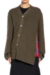 Comme Des Garçons Homme Deux Asymmetric-design Cardigan In Green