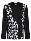 Comme Des Garçons Homme Deux Script-print Long-sleeved Jumper In Black