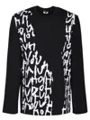 Comme Des Garçons Homme Deux Script-print Long-sleeved Jumper In Black