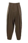 Comme Des Garçons Homme Deux Herringbone Pleated Trousers In Brown