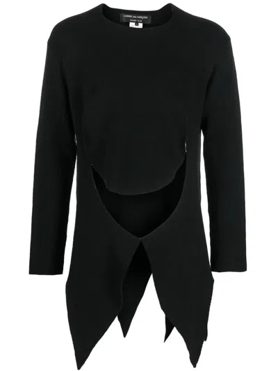 Comme Des Garçons Homme Deux Comme Des Garçons Homme Plus Wool Asymmetric Jumper In Black