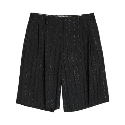 Pre-owned Comme Des Garçons Homme Deux Comme Des Garçons Homme Plus Wool Rayon Viera Mall Embroidery Pant 'black' | Men's Size Xl