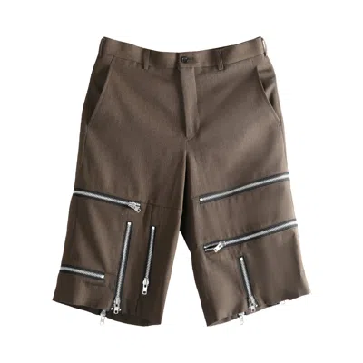 Pre-owned Comme Des Garçons Homme Deux Comme Des Garçons Homme Plus Zipper Shorts 'top Brown' | Men's Size M