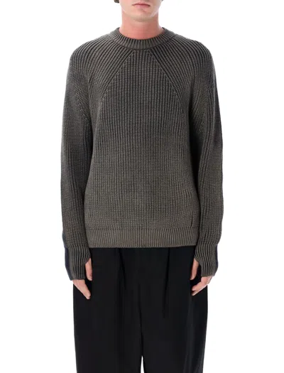 Comme Des Garçons Homme Deux Comme Des Garcons Homme Ribbed Wool Crewneck Sweater In Gray