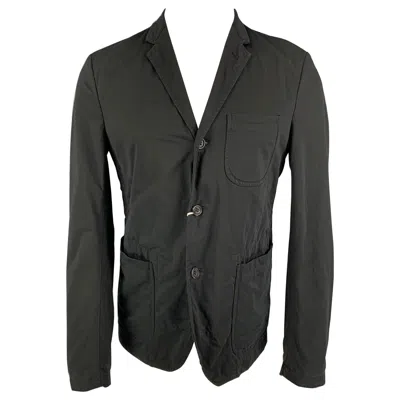 Pre-owned Comme Des Garçons Homme Deux Comme Des Garcons Homme Size L Black Cotton Blend Sport Coat