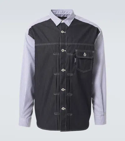 Comme Des Garçons Homme Deux Striped Cotton Shirt In Blue