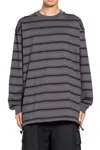 Comme Des Garçons Homme Deux Striped Long-sleeve T-shirt In Gray