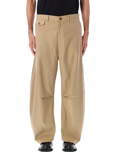 Comme Des Garçons Homme Deux Comme Des Garçons Homme Wide-leg Cotton Trousers In Neutral