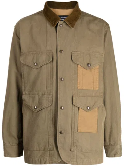 Comme Des Garçons Homme Deux Contrast-collar Panelled Windbreaker In Brown