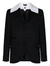 Comme Des Garçons Homme Deux Contrasting-collar Jacket In Black