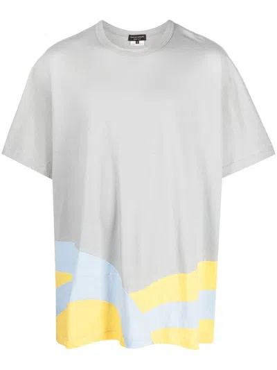 Comme Des Garçons Homme Deux Contrasting-detail Cotton T-shirt In Grau