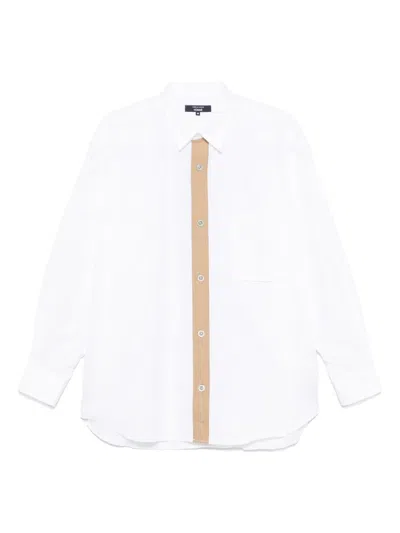 Comme Des Garçons Homme Deux Contrasting-trim Shirt In White
