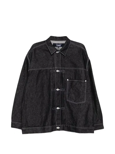 Comme Des Garçons Homme Deux Contrast-stitch Denim Jacket In Black