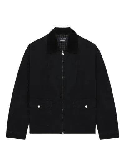 Comme Des Garçons Homme Deux Corduroy-collar Cotton Jacket In Black
