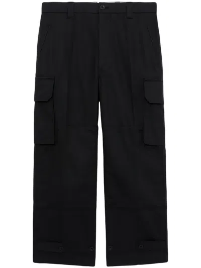 Comme Des Garçons Homme Deux Cotton Belted-cuff Cargo Trousers In Black