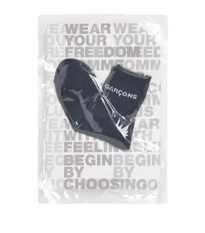 Comme Des Garçons Homme Deux Cotton-blend Logo Socks In Black