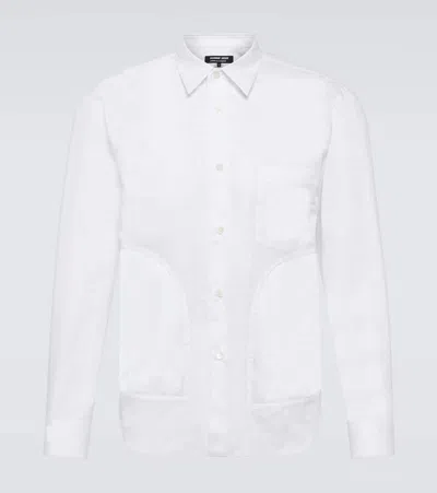 Comme Des Garçons Homme Deux Cotton Jacquard Shirt In White