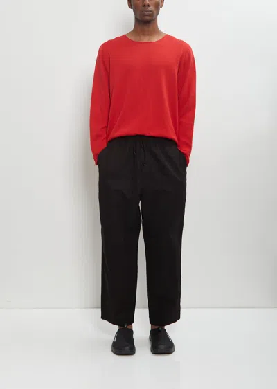 Comme Des Garçons Homme Deux Cotton Linen Pull On Trousers In Black