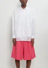 Comme Des Garçons Homme Deux Cotton Paneled Button Up Shirt In White