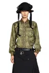 Comme Des Garçons Homme Deux Satin-finish Long-sleeve Shirt In Green