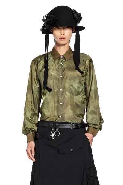 Comme Des Garçons Homme Deux Satin-finish Long-sleeve Shirt In Green