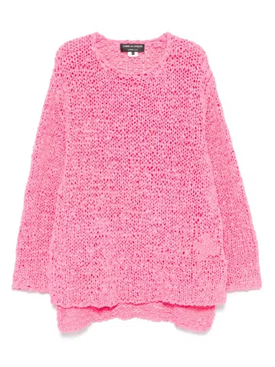 Comme Des Garçons Homme Deux Cotton Sweater In Pink