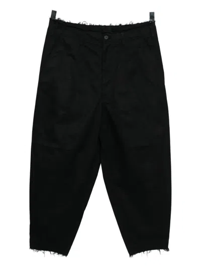 Comme Des Garçons Homme Deux Cotton Tapered Trousers In Black