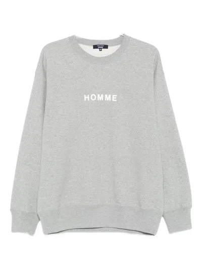 Comme Des Garçons Homme Deux Crew-neck Cotton Sweatshirt In Gray