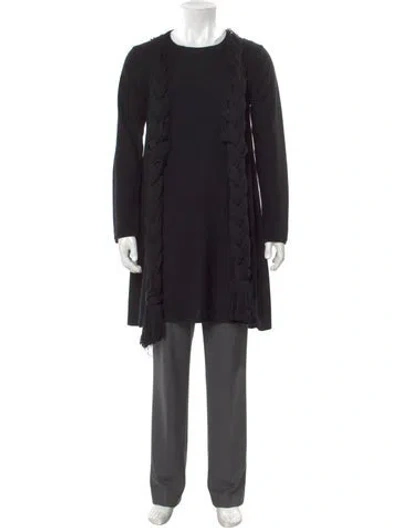 Pre-owned Comme Des Garçons Homme Deux Crew Neck Long Sleeve Cardigan In Black